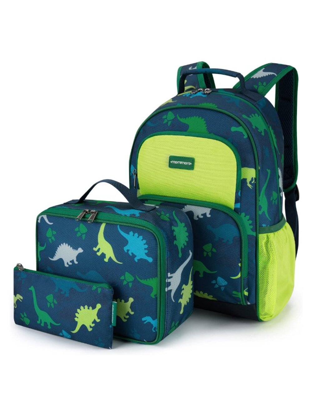 Kids 3-in-1 Backpack Set Water-Resistant Polyester Lunch Bag Pencil Case